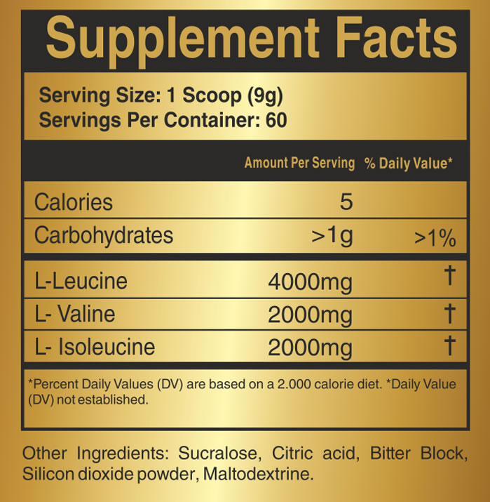 BCAAs ADN Información Nutricional