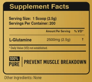 Glutamina Información Nutricional
