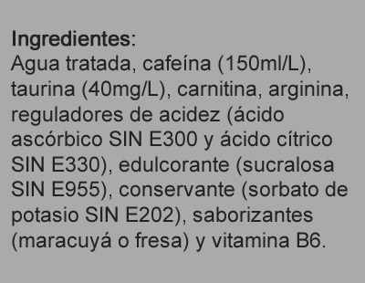 Inferno Winner Información Nutricional