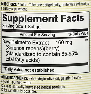 SAW Palmetto Mason Información Nutricional