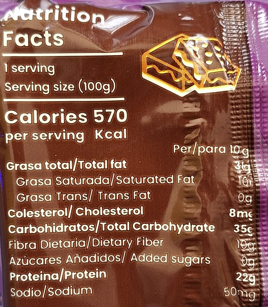 Protein Brownie Taste Me Información Nutricional