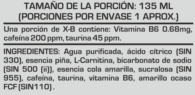X-B UN Información Nutricional